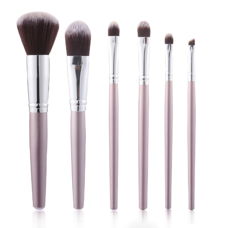 6 Stk Makeup Brushes Set Eye Shadow Foundation Blend Lips Liner Powder Kosmetikkverktøy