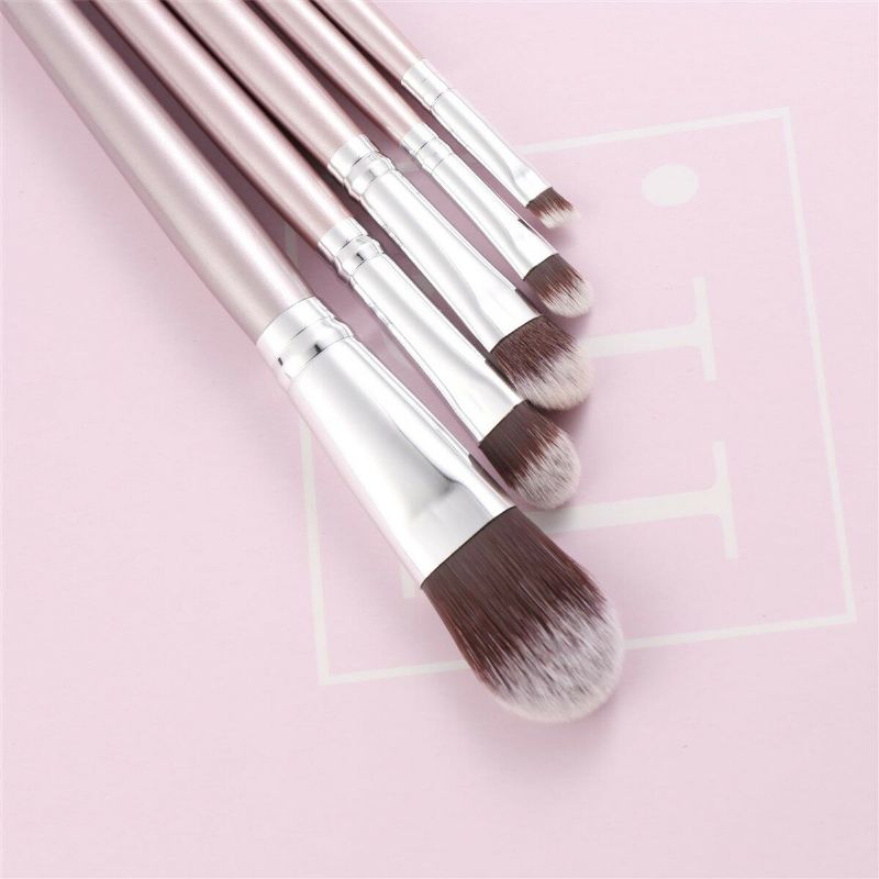 6 Stk Makeup Brushes Set Eye Shadow Foundation Blend Lips Liner Powder Kosmetikkverktøy