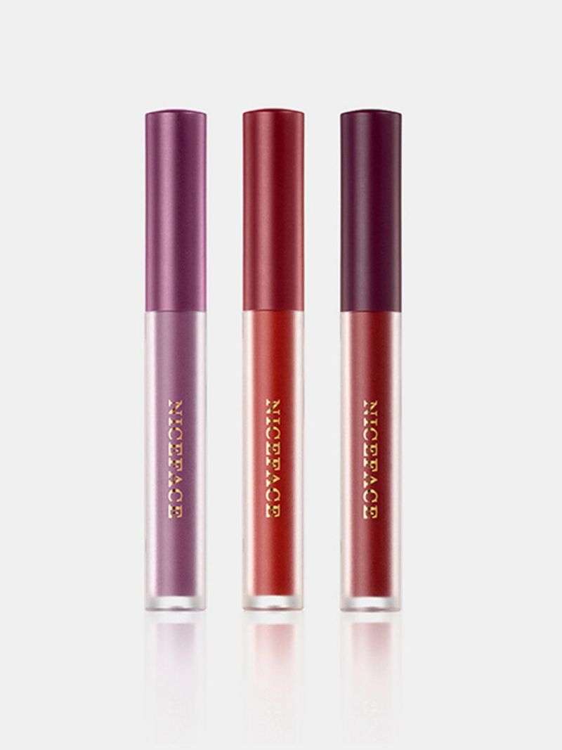 6 Stk Matte Lip Glaze Set Velvet Non-stick Cup Vanntett Lip Gloss Lip Makeup