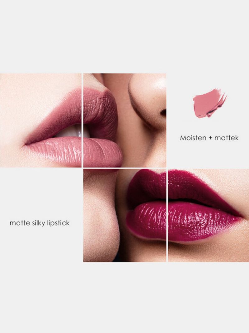 6 Stk Matte Lip Glaze Set Velvet Non-stick Cup Vanntett Lip Gloss Lip Makeup