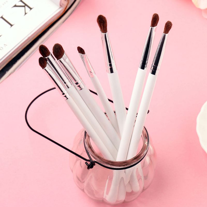 7 Stk Makeup Brushes Set Mykt Kosmetisk Børsteverktøy Høykvalitets Dyrehår