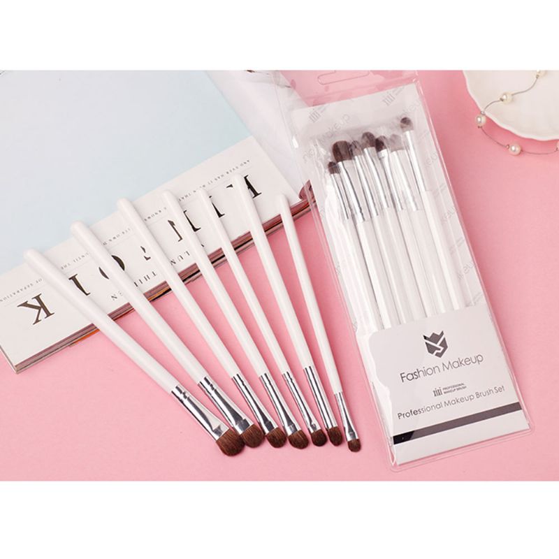 7 Stk Makeup Brushes Set Mykt Kosmetisk Børsteverktøy Høykvalitets Dyrehår