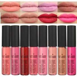 8 Farger Myk Matt Lip Gloss Liquid Stick Langvarig Makeup Kosmetisk