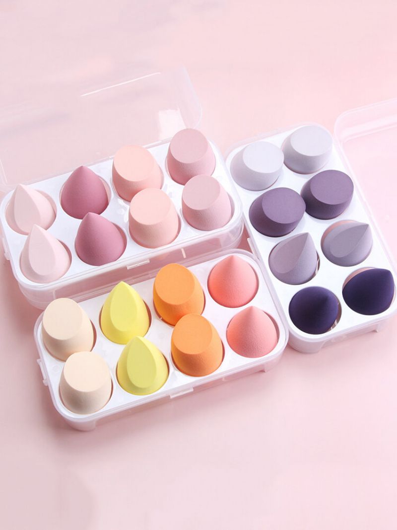 8 Stk Beauty Egg Set Wet-dry Dual Purpose Loose Powder Blush Makeup Puff