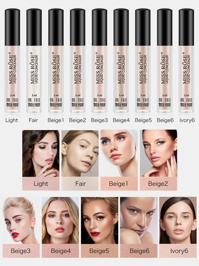 9 Farger Face Contour Makeup Concealer Oil Control Vanntett Full Dekning Flytende Foundation