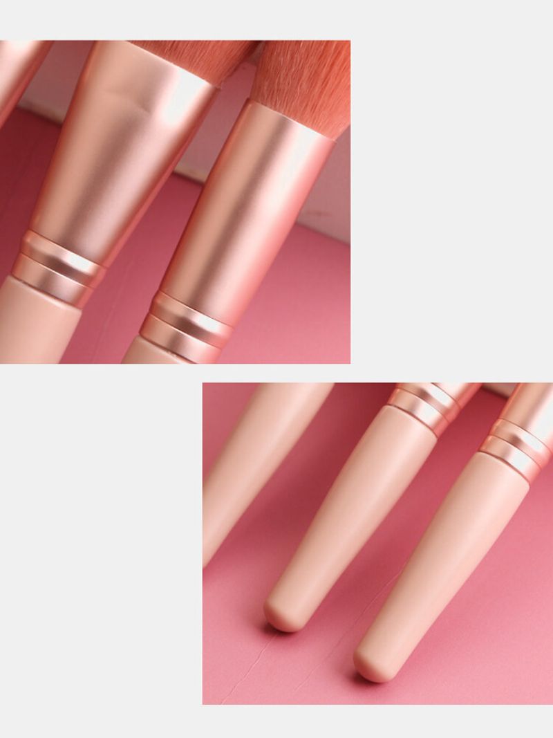 9 Stk Sminkebørster Sett For Nybegynnere Øyenskygge Blush Concealer Sminkeverktøy Med Børsteboks