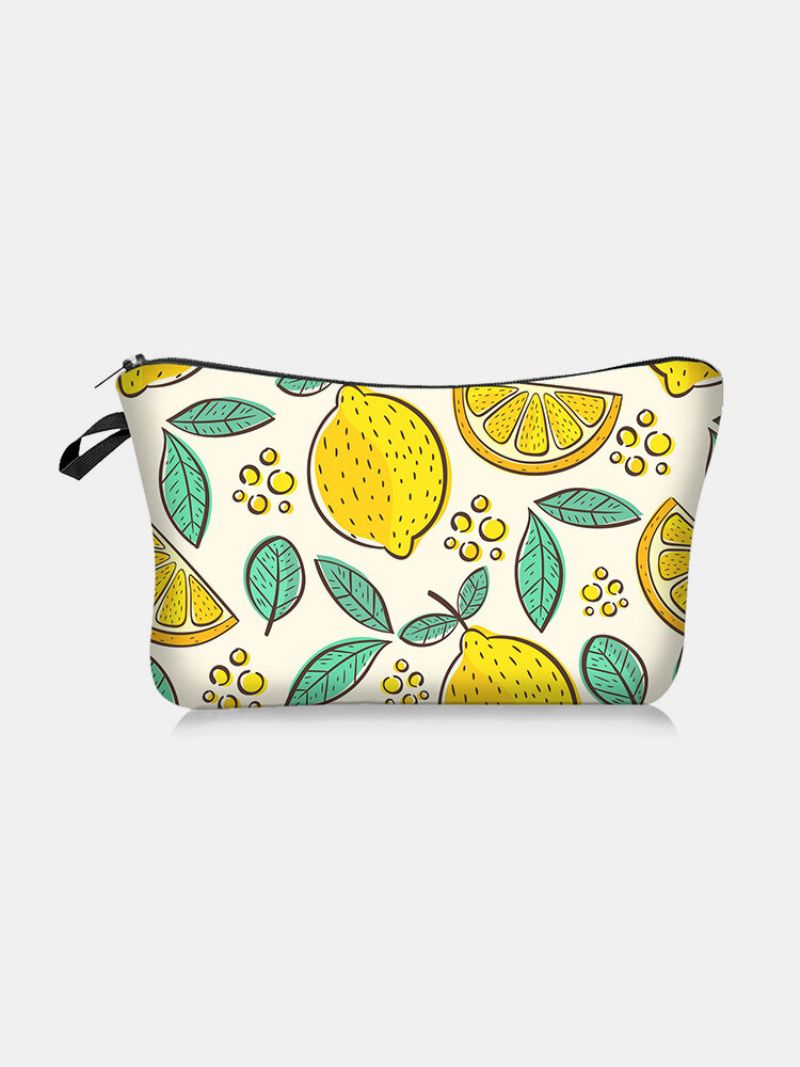 Bærbar Animal Plant Printed Makeup Bag Gitter Butterfly Kvinner Reisevask Oppbevaringspose