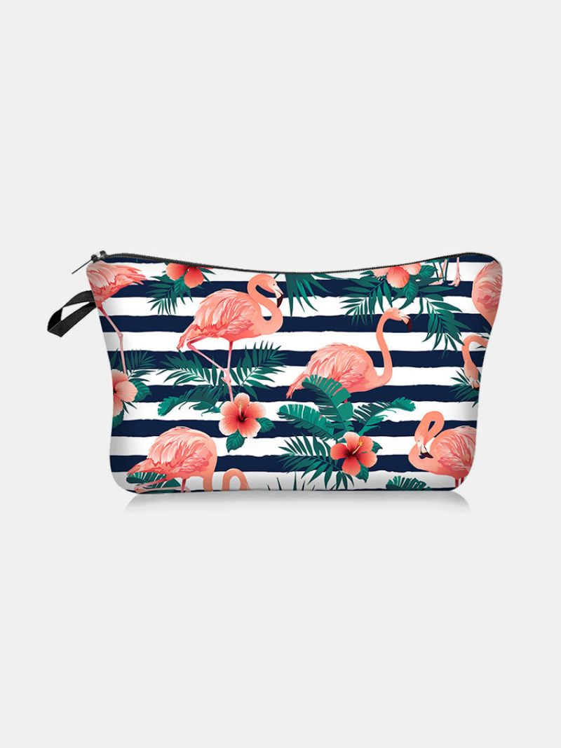 Bærbar Animal Plant Printed Makeup Bag Gitter Butterfly Kvinner Reisevask Oppbevaringspose