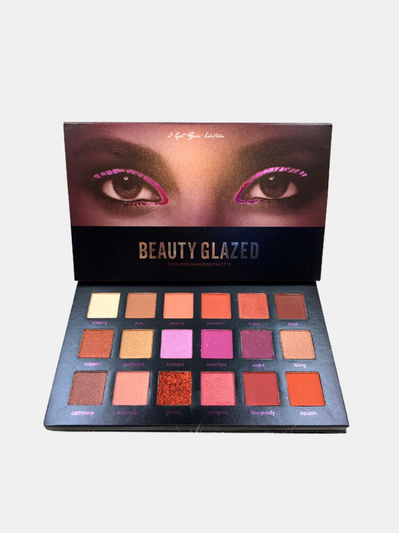 Beauty Glazed Matt Shimmer Eye Shadow Palett Øye Sminke Glitter Naturlig Langvarig