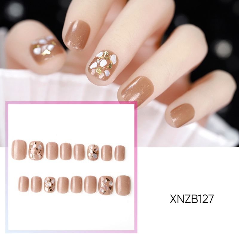 Brunt Platinaskall Falsk Negleklistremerke Bruker Negleferdig Neglestykke Nail Art Patch Fjern