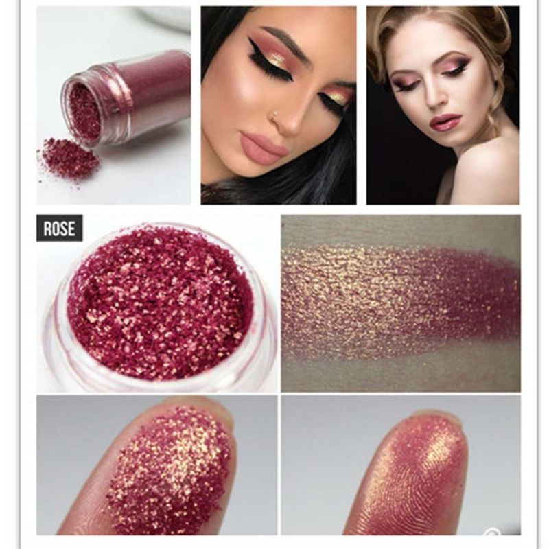 Calance Diamond Mermaid Glitter Øyenskygge Flash Powder Pigment Vanntett Langvarig 6 Farger