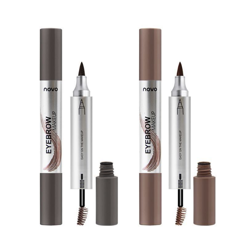 Dye Cream Eyebrow Mark Pen Nib Øyenbrynblyant Vanntett Med Børste 2 Farger Tilgjengelig