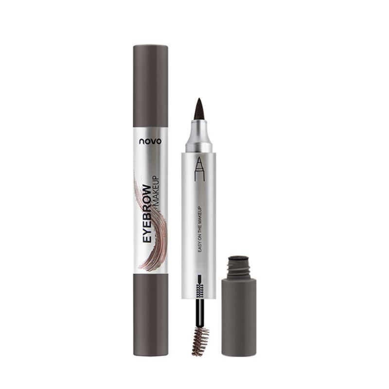 Dye Cream Eyebrow Mark Pen Nib Øyenbrynblyant Vanntett Med Børste 2 Farger Tilgjengelig