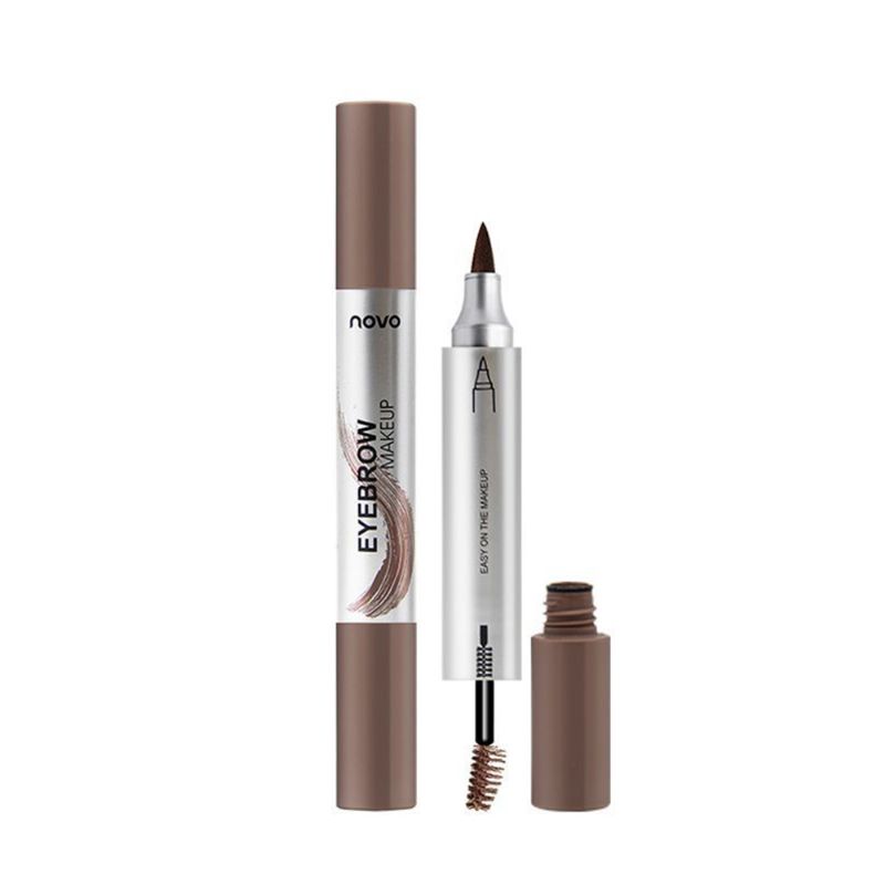 Dye Cream Eyebrow Mark Pen Nib Øyenbrynblyant Vanntett Med Børste 2 Farger Tilgjengelig