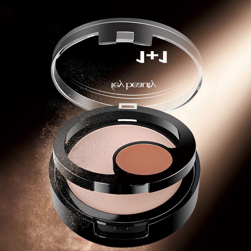 Face Pressed Powder Concealer Set Base Foundation Perfekt Deksel Langvarig Ansiktskosmetisk