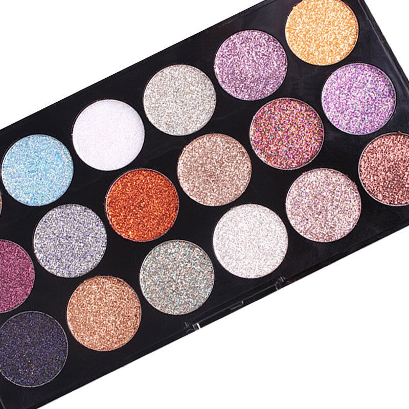 Glitter Eyeshadow Palette 18 Farger Shimmer Langvarig Highlighter Øyenskygge