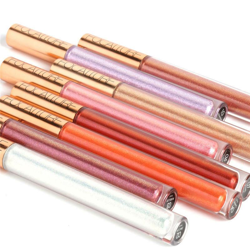 Glitter Lip Gloss Makeup Langvarig Nude Shimmer Metallic Liquid Lipstick