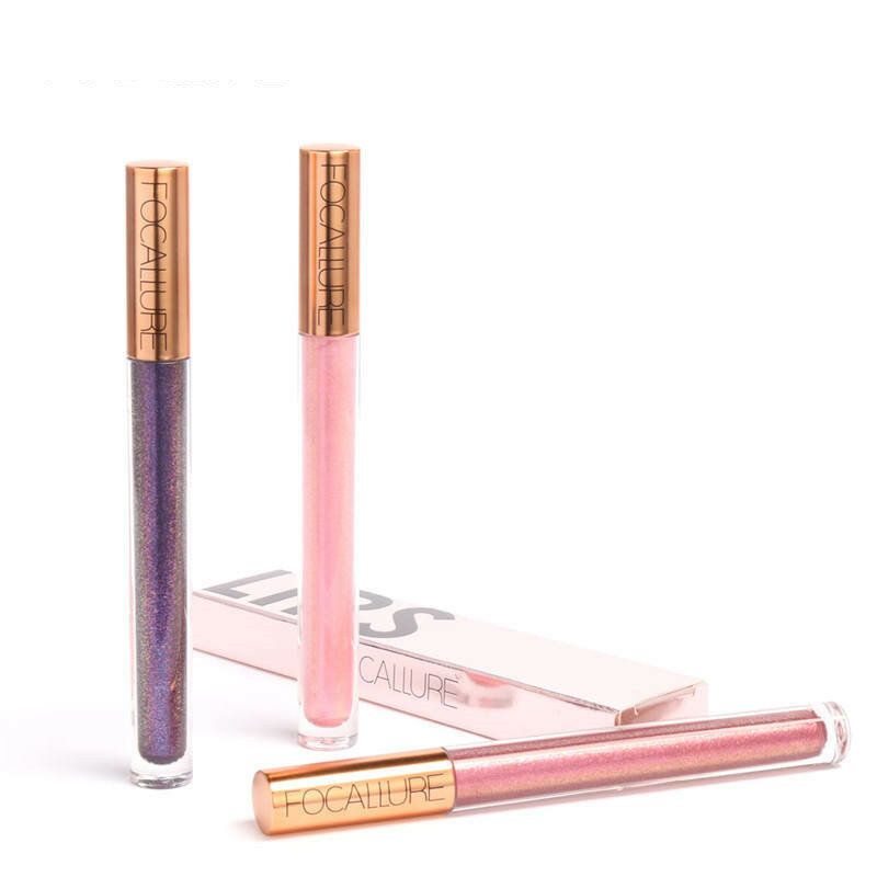 Glitter Lip Gloss Makeup Langvarig Nude Shimmer Metallic Liquid Lipstick