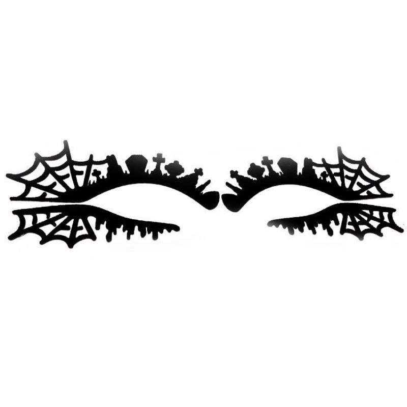 Halloween Kunstneriske Øyeklistremerker Spider Web Hollow Out Paper Cutting Makeup Eyeliner Mask