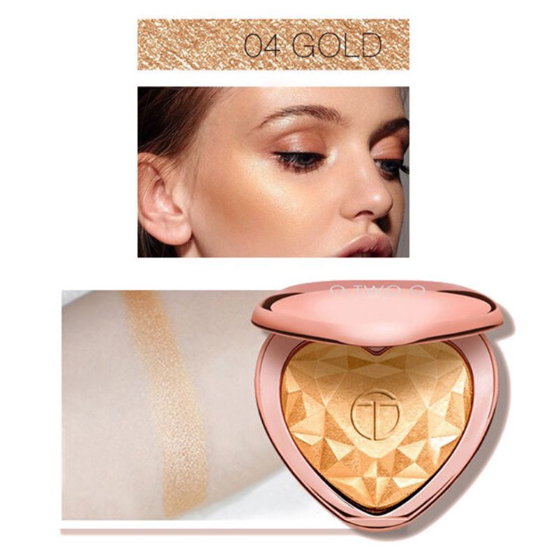 Heart Shimmer Highlighter Palette Lasting Glow Face Powder For 3d Makeup