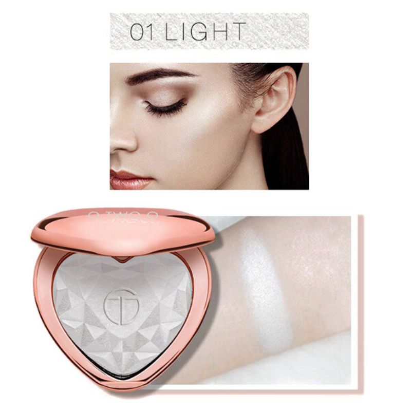 Heart Shimmer Highlighter Palette Lasting Glow Face Powder For 3d Makeup