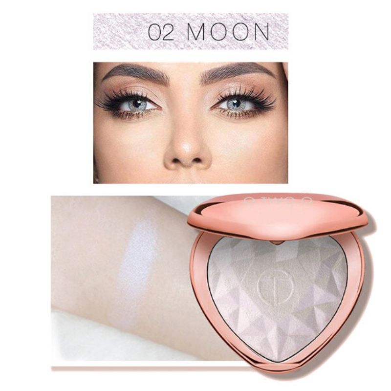 Heart Shimmer Highlighter Palette Lasting Glow Face Powder For 3d Makeup