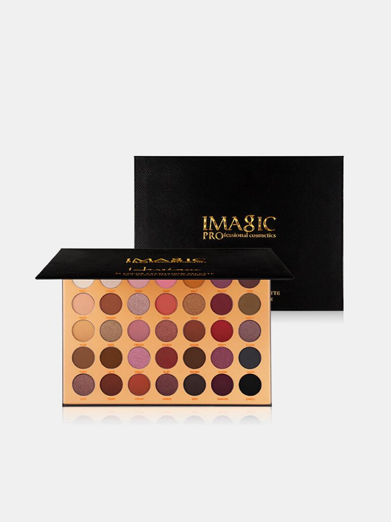 Imagic 35 Farger Nude Matt Eyeshadow Palette Glitter Vanntett Langvarig Øyenskyggepalett