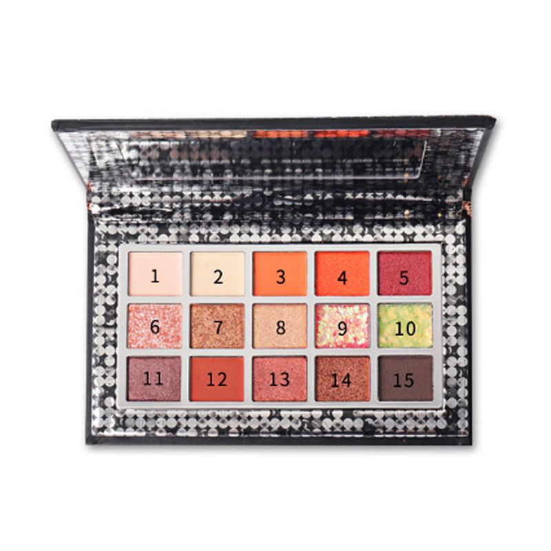 Kosmetikk Sminke 15 Farger Glitter Øyenskygge Vanntett Easy Clean Palette Sminkepaletter