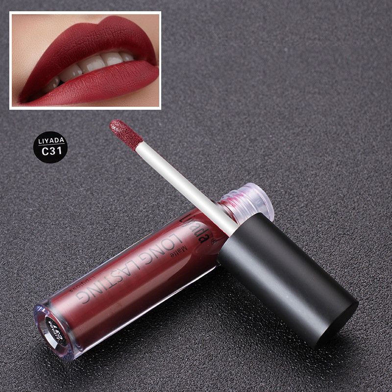 Liyada Vannfast Matt Metallic Lip Gloss Cosmetics Flytende Leppestift Langvarige Lepper