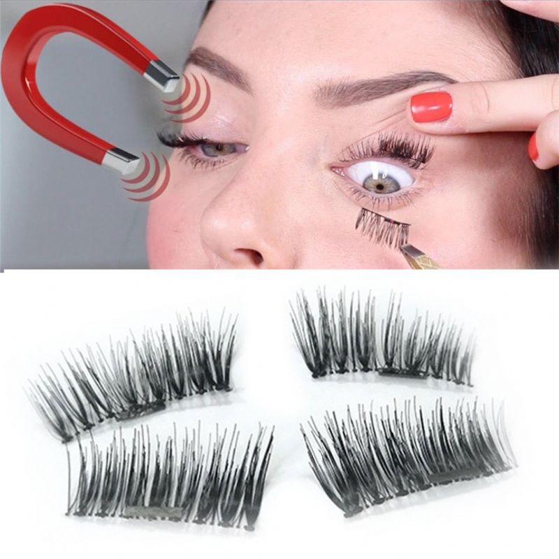 Magnetiske Øyevipper Gjenbrukbare Ultratynne Svart Tykkere 3d Magnet False Lash Makeup