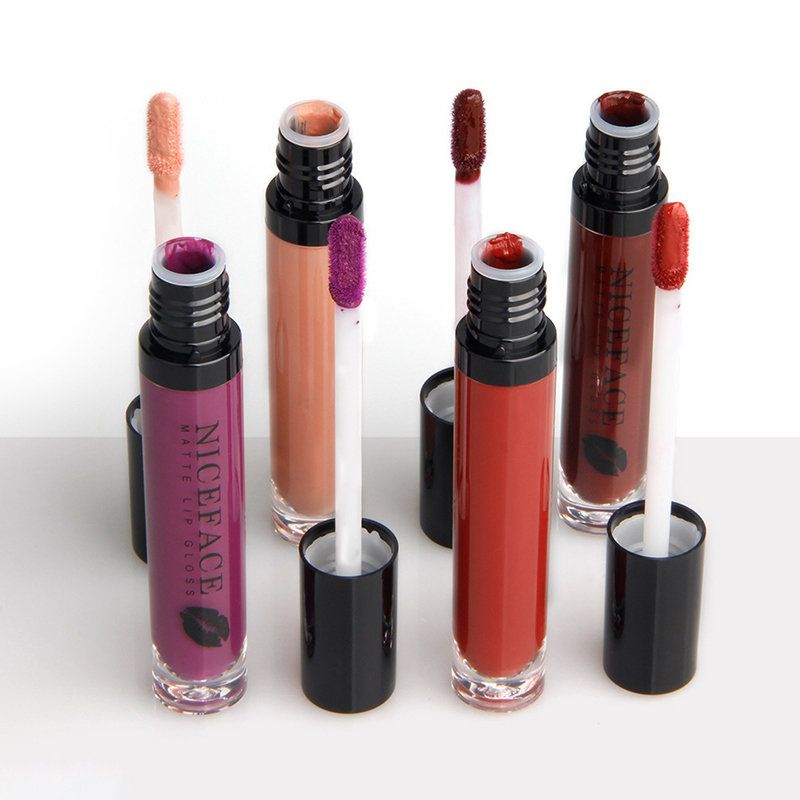 Matt Fløyel Lipgloss Nonstick Cup Flytende Leppestift Vanntett Langvarig Lip Cosmetic