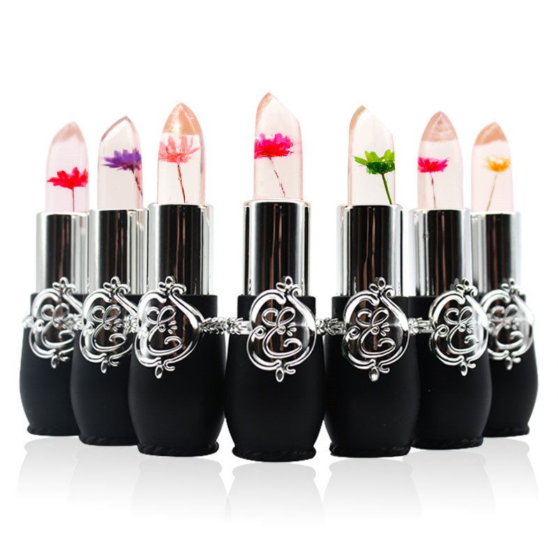 Minfei Temperaturendring Farge Flower Jelly Lipstick Vanntett Transparent Lips Balm Langvarig Leppestift