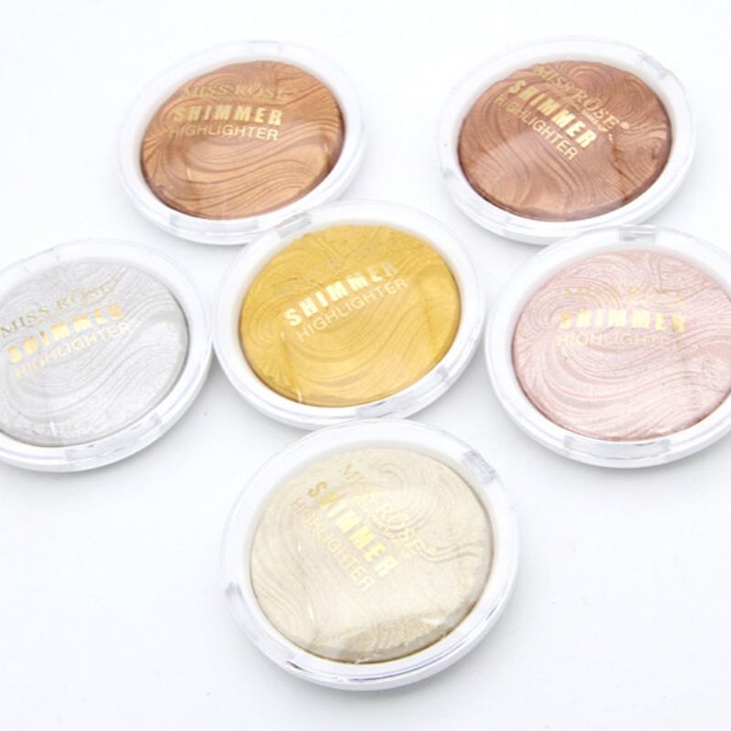 Miss Rose Face Highlighter Make Up Palette Vanntett White Gold Shimmer Brighten Powder Glow Kit