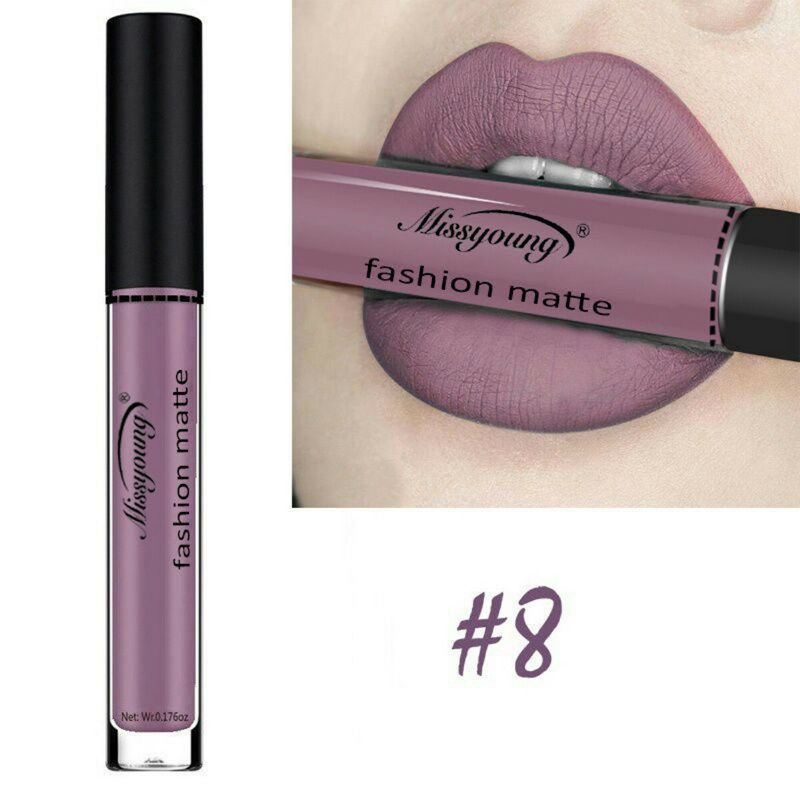 Missyoung Matte Liquid Lipstick Lip Gloss Lips Makeup Vanntett Langvarig Lip