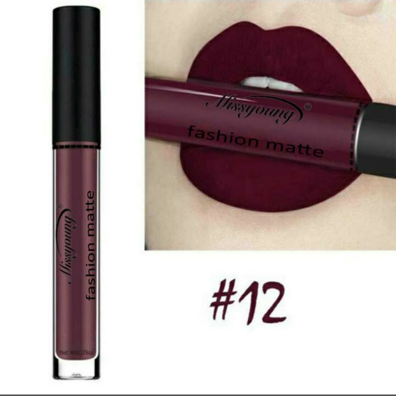 Missyoung Matte Liquid Lipstick Lip Gloss Lips Makeup Vanntett Langvarig Lip