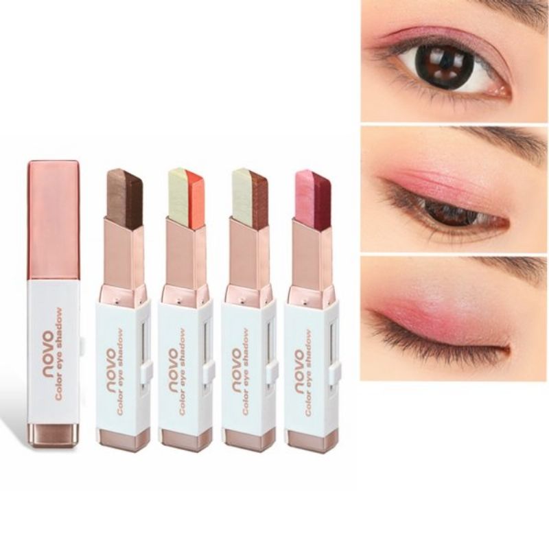 Novo Double Color Eye Shadow Stick Gradient Colors Makeup Pearl Eyeshadow Pen 6 Farger