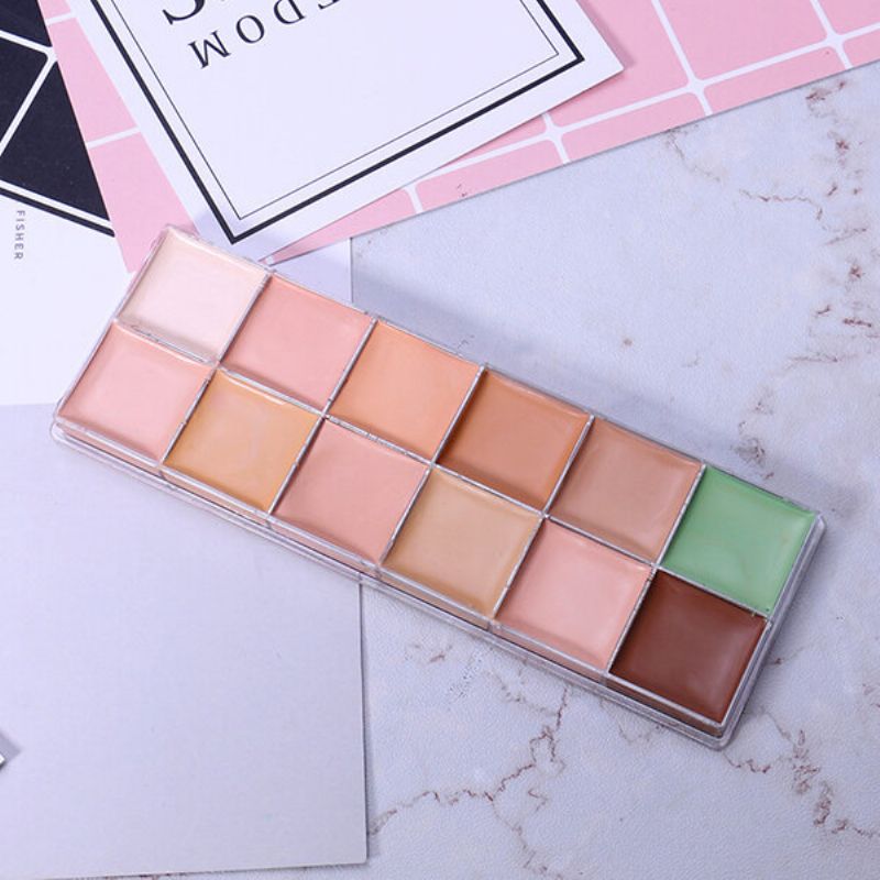 O.two.o 12 Farger Makeup Concealer Palette Contour Acne Cover Cream Langvarig Vanntett