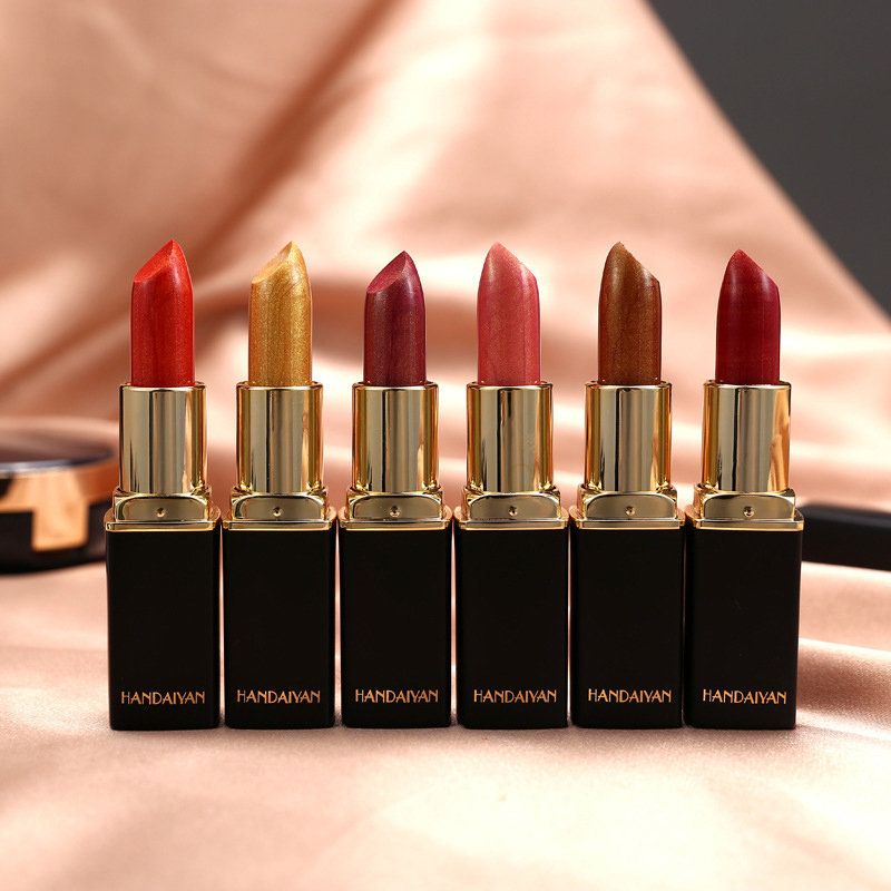 Pearlescent Temperature Lipstick Langvarig Metal Shimmer Lip Stick Moisturizing Lip Cosmetic