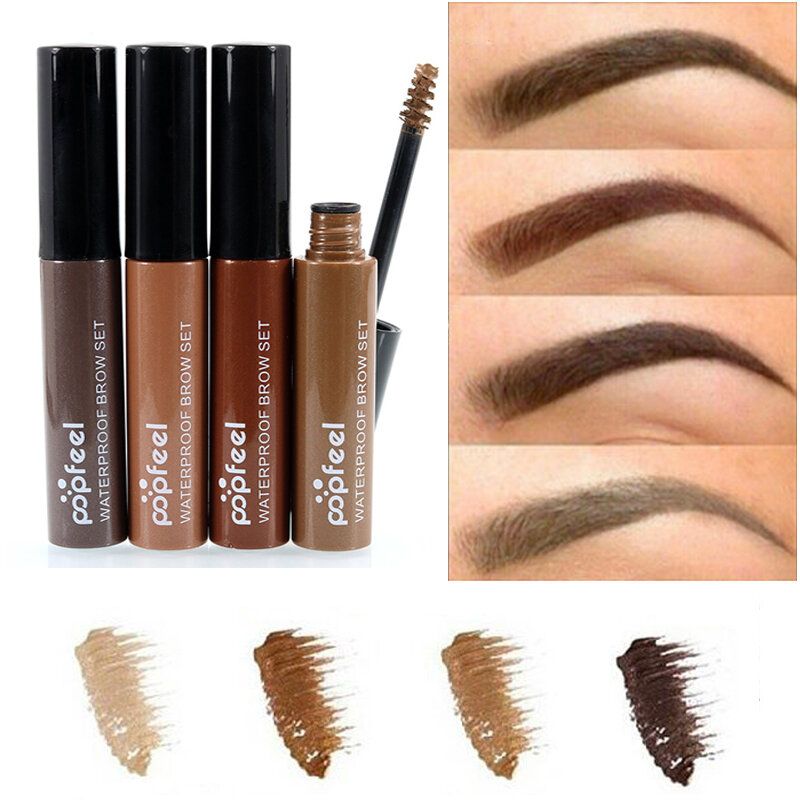 Popfeel Eyebrow Enhancer Gel Vanntett Langvarig Øyesminke Farget Brun Svart Kaffe 4 Farger