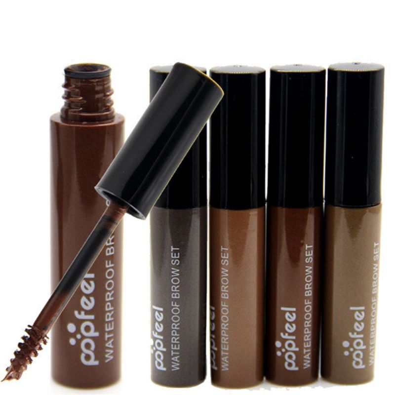 Popfeel Eyebrow Enhancer Gel Vanntett Langvarig Øyesminke Farget Brun Svart Kaffe 4 Farger