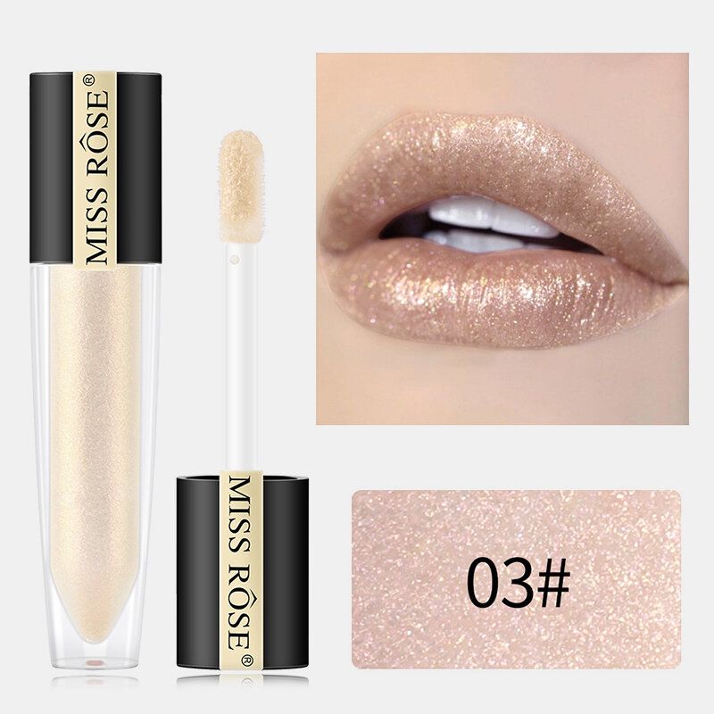 Shimmer Lip Gloss Vanntett Flytende Lipstick Moisturizer Polarized Cosmetic Pearl Glitter Lip Plumpe