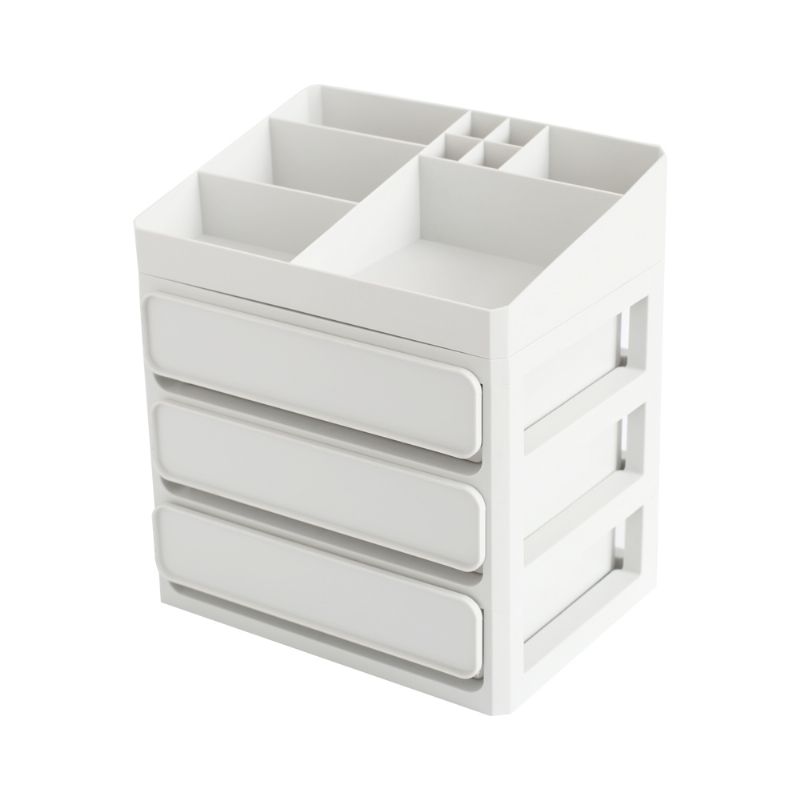 Skrivebord Sminke Kosmetikkbeholder Plast Smykker Organizer Case Skuff Oppbevaringsbeholder