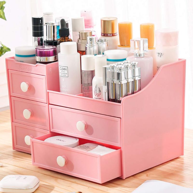 Skuffe- Og Sminkeoppbevaringsorganer For Skrivebordsmaske Lipstick Makeup Tools Organizer