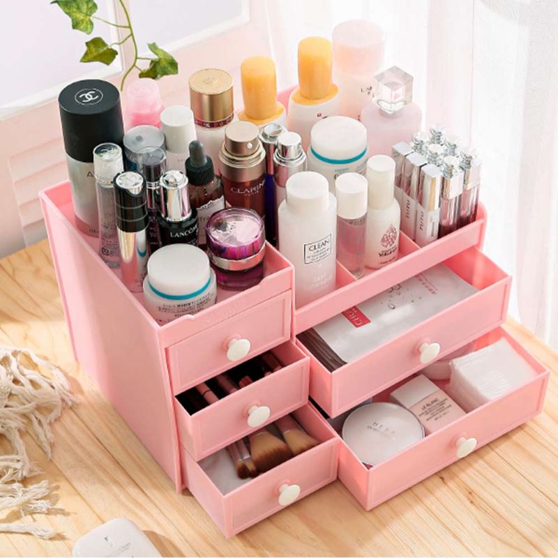 Skuffe- Og Sminkeoppbevaringsorganer For Skrivebordsmaske Lipstick Makeup Tools Organizer