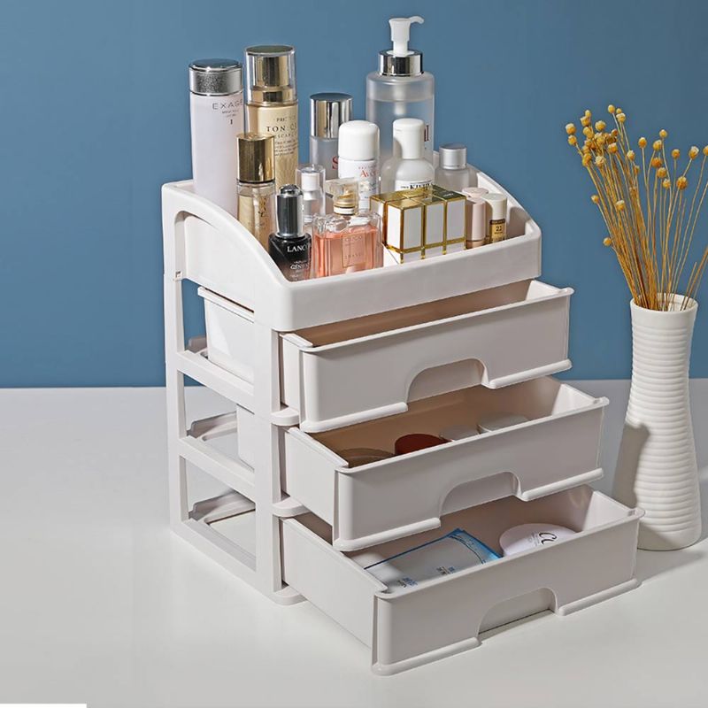 Skuffetype Makeup Organizer Plast Enkel Kosmetisk Holder Sovesal Varehylle For Studenter