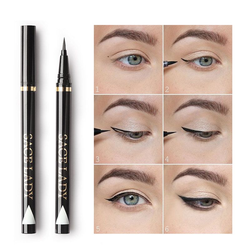 Svart Flytende Eyeliner Vanntett Svettetett Langvarig Eye Cosmetic