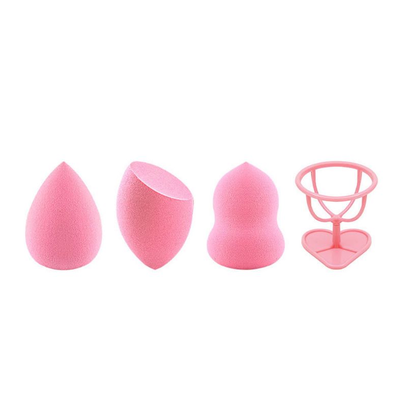 Three Plus One Powder Puff Kit Vått Og Tørt Sminkesvamp Med Dobbel Bruk For Ansiktspulver Skjønnhetssminke Egg Makeup Tools