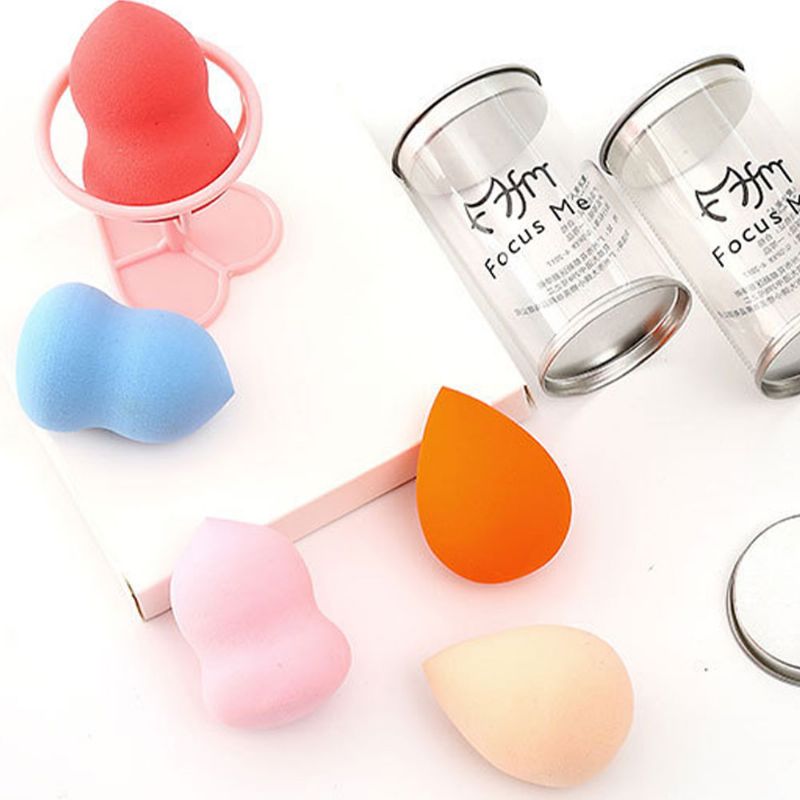 Three Plus One Powder Puff Kit Vått Og Tørt Sminkesvamp Med Dobbel Bruk For Ansiktspulver Skjønnhetssminke Egg Makeup Tools