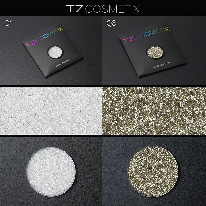 Tz Pressed Glitters Single Eyeshadow Diamond Rainbow Eyes Make Up Cosmetics