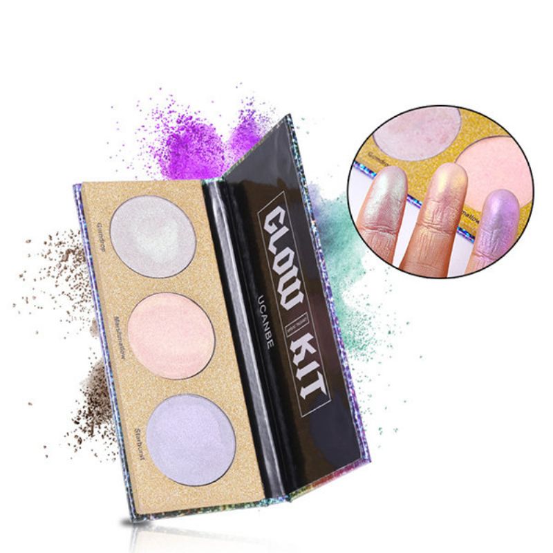 Ucanbe Chameleon Highlighter Makeup Palette Shimmer Hologhaphic Highlighting Bronzer Glow Kit Cosmet